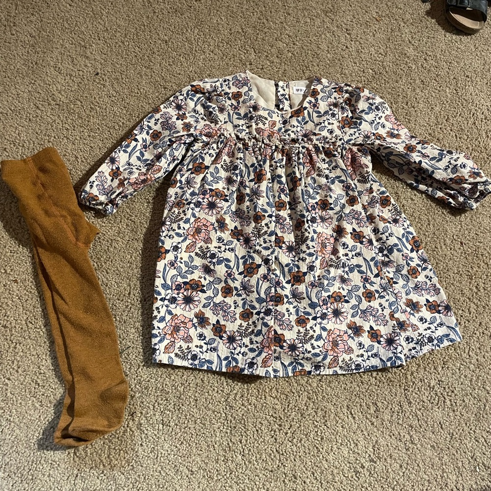 24M Floral Dress and Leggings Set